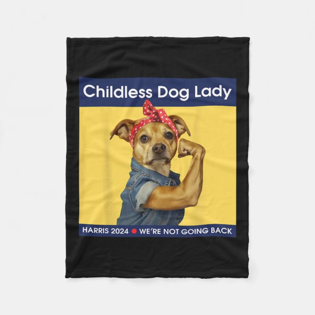 Dog Lady Kamala-harris 2024 Fleecedecke (Vorderseite)