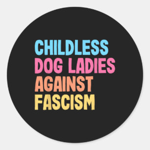 Dog Ladys Against Faschism Kamala Harris Runder Aufkleber