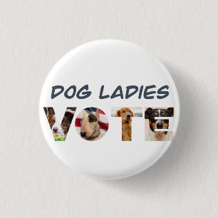 Dog Ladys Vote Hat Button