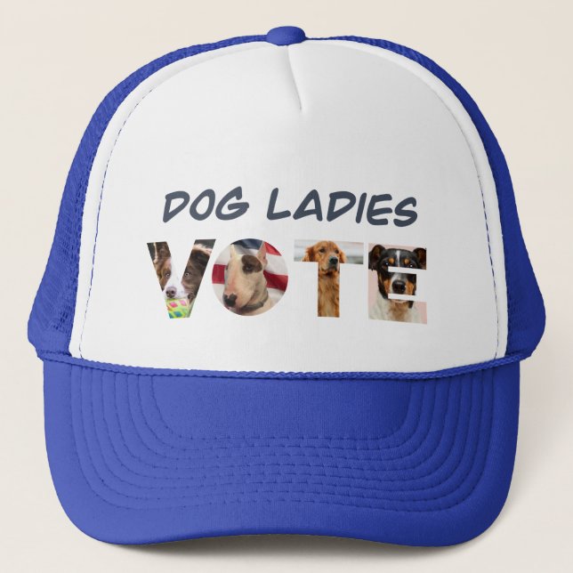 Dog Ladys Vote Hat Truckerkappe (Vorderseite)