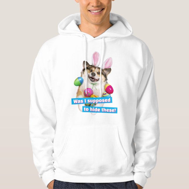 Dog Laying on Easter Eggs Hoodie (Vorderseite)