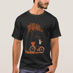 Dog Leaf Herbst Herbstradfahren Funny Schnauzer T-Shirt