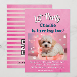 Dog Let's Party Birthday  Feiertagskarte