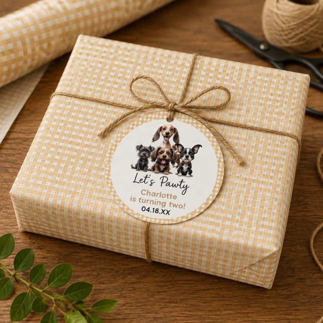 Dog Let's Pawty Birthday Geschenkpapier (Dog Let's Pawty Birthday Wrapping Paper)