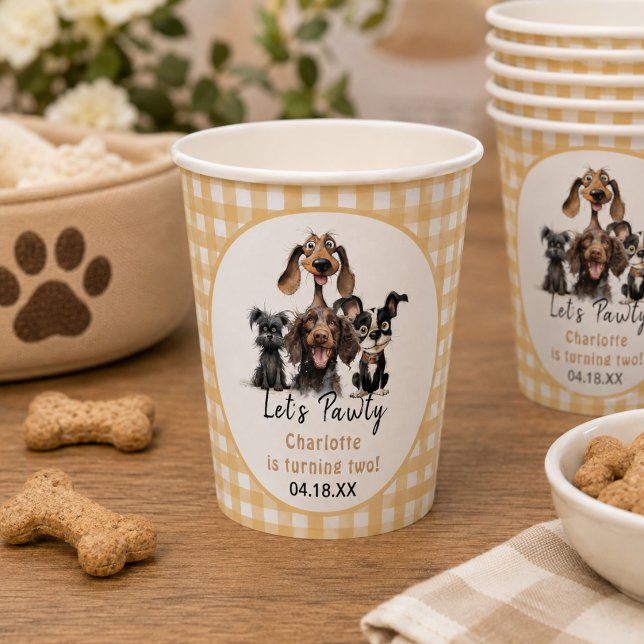 Dog Let's Pawty Birthday Pappbecher (Dog Let's Pawty Birthday Paper Cups)