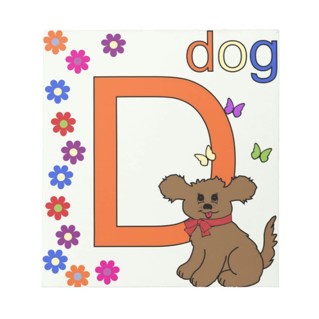 Dog Letter D Notizblock (Vorderseite)