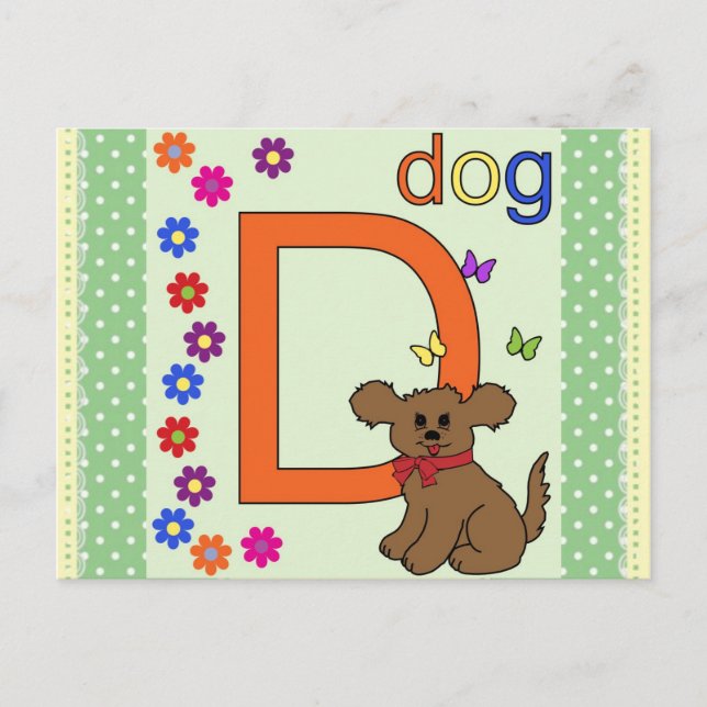 Dog Letter D Postkarte (Vorderseite)
