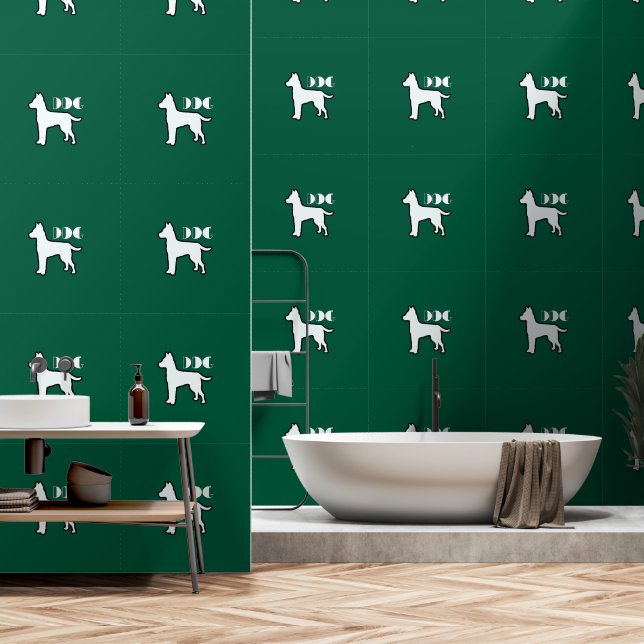 DOG Logo Dk Green White Dog Pet Tapete (Badezimmer)