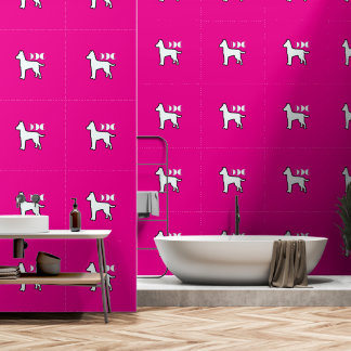 DOG Logo Hot Pink Weißer Hund Haustier Tapete