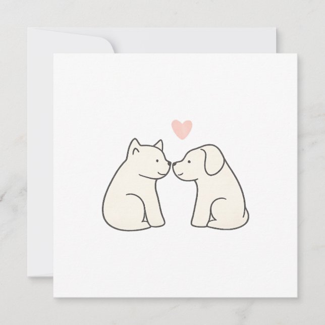 Dog Love Flat Card (Vorderseite)