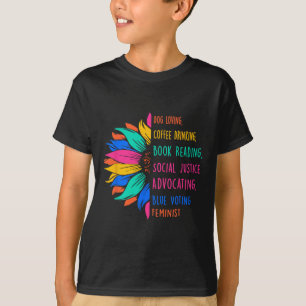 Dog Love Kaffee trinken Buch lesen Social Jus T-Shirt