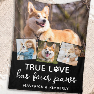 Dog Lover 4 Foto Collage Personalisierte Liebe Fleecedecke