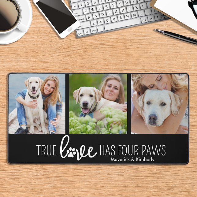 Dog Lover 4 Foto Collage Personalisierte Liebe Schreibtischunterlage (Von Creator hochgeladen)