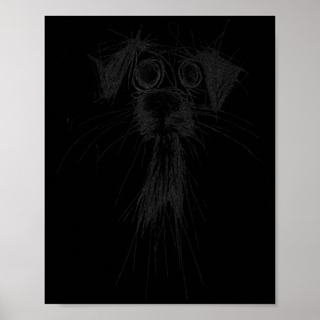 Dog Lover Abstrakt Scribble Art Niedlich Puppy Pup Poster (Vorne)