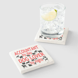 Dog Lover Accountant in Red Steinuntersetzer