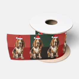 Dog Lover Basset Hound Red Green Kariert Weihnacht Satinband