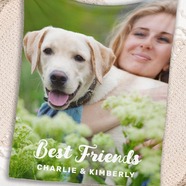 Dog Lover Best Friends - individuelles Foto des Ha Fleecedecke (Von Creator hochgeladen)
