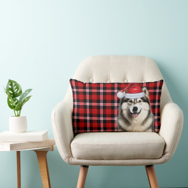 Dog Lover Christmas Alaskan Malamute Holiday Karie Lendenkissen (Stuhl )