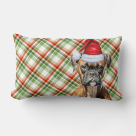 Dog Lover Christmas Boxer Dog und Holiday Kariert Lendenkissen