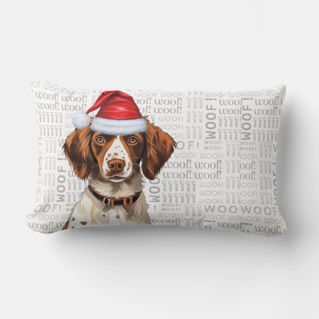 Dog Lover Christmas Brittany Spaniel Holiday Lendenkissen (Vorderseite)