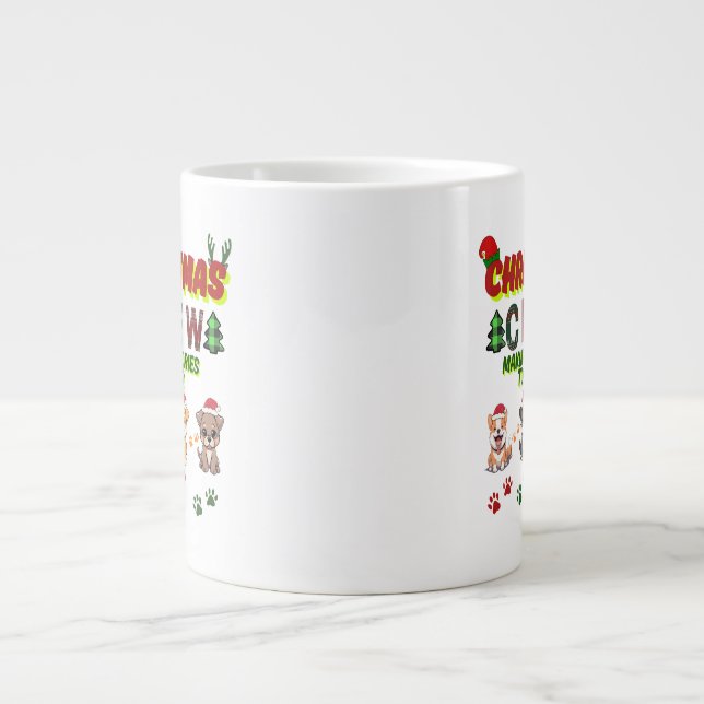 Dog Lover Christmas Family-Christmas crew dogs  Jumbo-Tasse (Vorderseite)