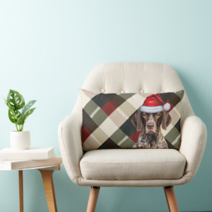 Dog Lover Christmas GSP Pointer Holiday Kariert Lendenkissen