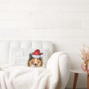 Dog Lover Christmas Rough Collie Holiday Lendenkissen