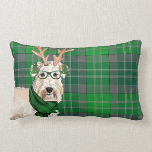 Dog Lover Christmas Wheaten Terrier Kariert Holida Lendenkissen