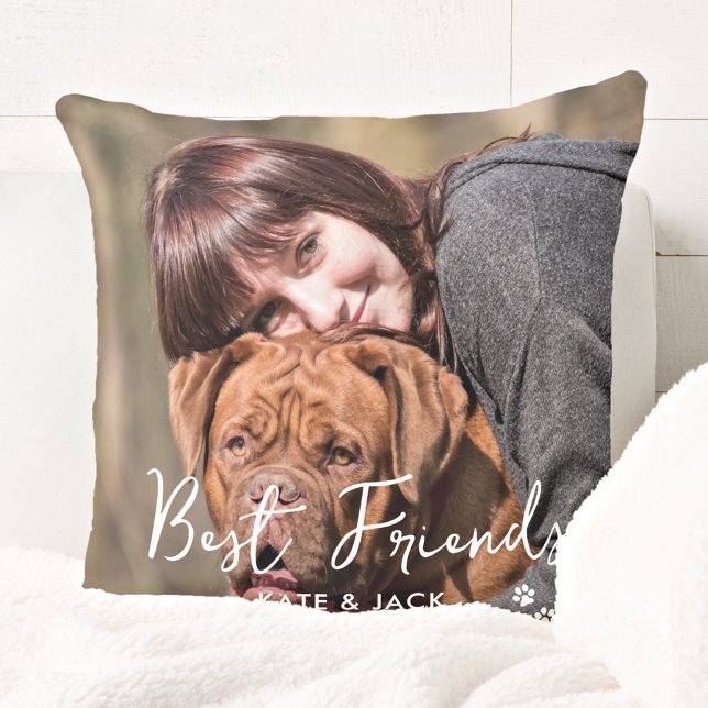 Dog Lover Custom 2 Foto Pet Best Friends Kissen (Von Creator hochgeladen)