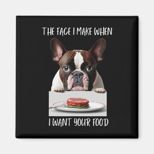 Dog Lover Design Steak Dinner Food Bulldog Magnet