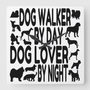 Dog Lover Dog Walker Quadratische Wanduhr