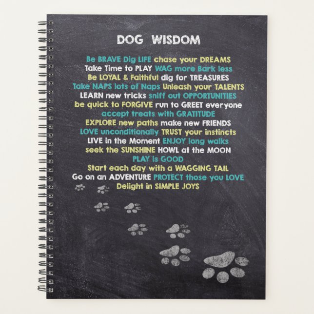 Dog Lover Dog Wisdom Quotes Planer (Vorderseite)