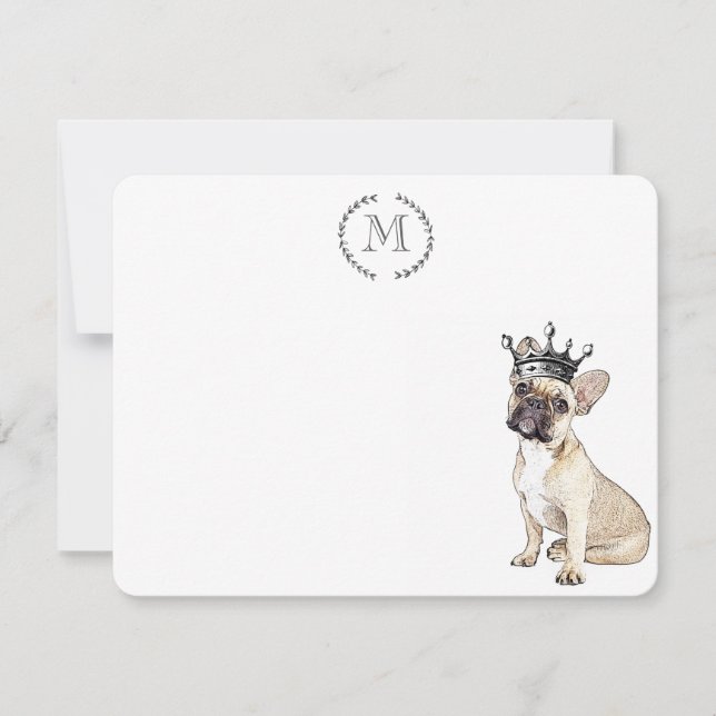 Dog Lover French Bulldog Personalisiert Royal Mitteilungskarte (Vorderseite)