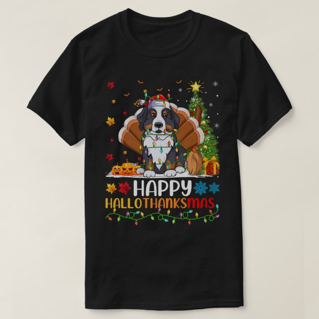 Dog Lover Funny Happy Bernese Mountain Dog HelloTh T-Shirt (Design vorne)