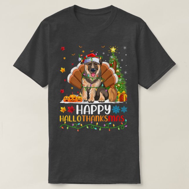 Dog Lover Funny Happy German Shepherd Dog HelloTha T-Shirt (Design vorne)