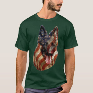 Dog Lover Geschenk Patriotische amerikanische Flag T-Shirt