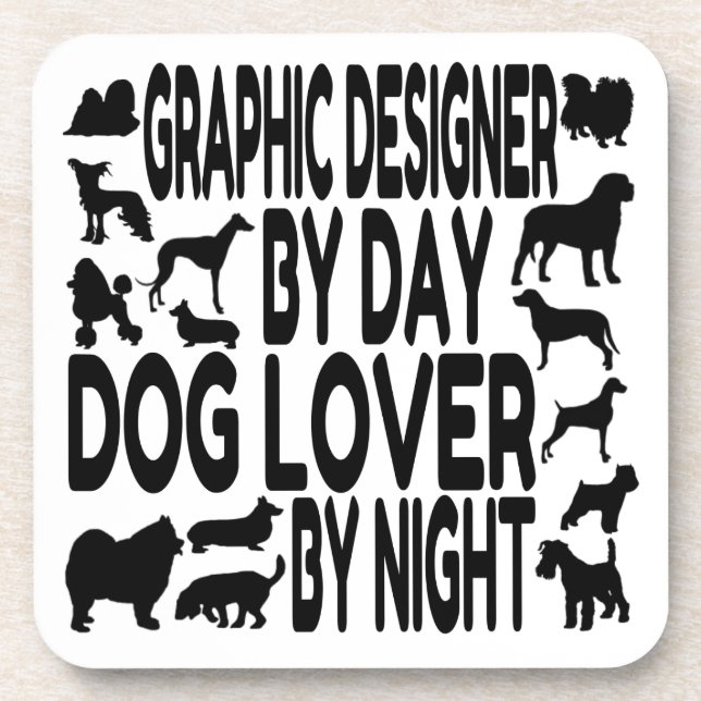 Dog Lover Graphic Designer Untersetzer (Vorderseite)