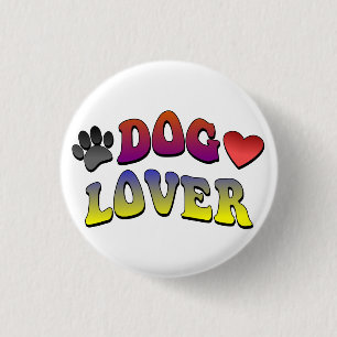 Dog Lover Groovy Vintager Schriftart Button