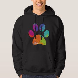 Dog Lover Painter Dog Paw Print Paint Spritzer Hoodie