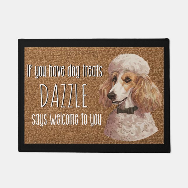 Dog Lover Personalisiert Poodle Dog Name Fußmatte (Vorderseite)