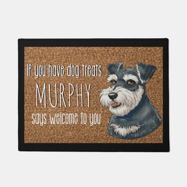 Dog Lover Personalisiert Schnauzer Name Doormat Fußmatte (Vorderseite)
