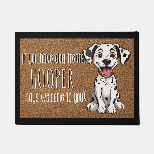 Dog Lover Personalized Dalmatian Dog Puppy Name Fußmatte (Vorderseite)