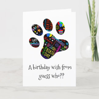 Dog Lover Pets Paw Fügen Sie eine Name Happy Birth Karte