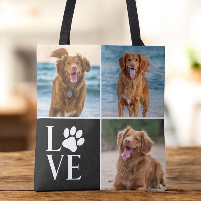 Dog Lover Photo Collage Custom Love Cute Pet Tasche (Von Creator hochgeladen)