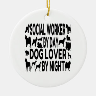 Dog Lover Sozialarbeiter Keramik Ornament