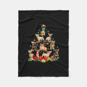 Dog Lover spendet Chihuahua Tree Weihnachtslicht Fleecedecke
