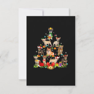 Dog Lover spendet Chihuahua Tree Weihnachtslicht RSVP Karte