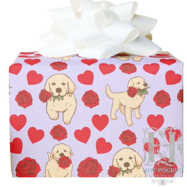 Dog Lover Valentine Gift Wrapping Paper - Purple Geschenkpapier (Von Creator hochgeladen)