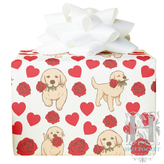 Dog Lover Valentine Gift Wrapping Paper - White Geschenkpapier (Von Creator hochgeladen)