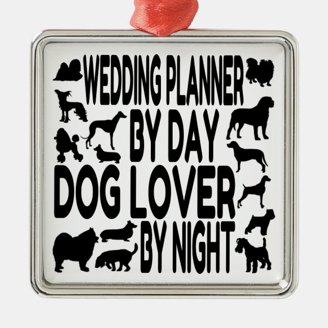 Dog Lover Wedding Planner Ornament Aus Metall (Vorne)